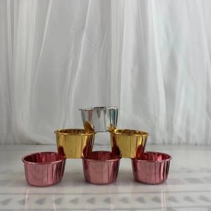 Buy cheap Aluminum Metallic Rose Foil Paper Baking Cups Muffin Cake Mold from wholesalers