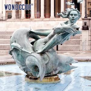 Buy cheap 3D Water Fountain Sculpture Dolphin Spitter Fountain With Mermaid statue product