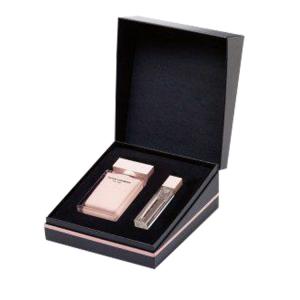 Buy cheap Pink Black Perfume Boxes For Custom Gift Set With Magnetic Lids And Ribbon from wholesalers