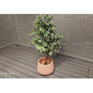 Terracotta - Inspired Hue Round Fiber Clay Outdoor Planter Architectural