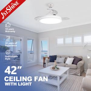 Buy cheap 42 Inch Satin Nickel LED Ceiling Fan with Folding Blades and Retractable Light Source from wholesalers