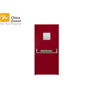China UL Listed 45 mm Single Swing Steel Insulated Fire Door With Panic Bar/ Fire Exit Door on sale
