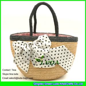 Buy cheap LUDA round wheat straw hobo bag bowknot straw basket bag from wholesalers
