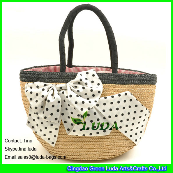 Buy cheap LUDA round wheat straw hobo bag bowknot straw basket bag from wholesalers