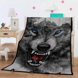 Buy cheap Wolf Design Printed Flannel Blanket from wholesalers
