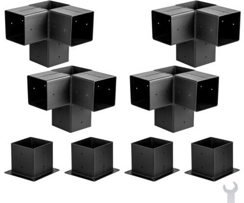 Quality Advanced Outdoor Spaces Steel Pergola Kit with Wood Stand and Customized Brackets for sale