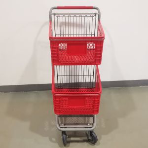 Buy cheap New Style Two Layers Plastic Supermarket Trolley With 4 PU Wheels from wholesalers