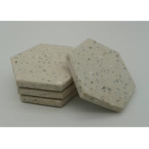 Buy cheap Hexagonal Terrazzo Coasters Set Diameter 11cm Backside With Rubber Pads product