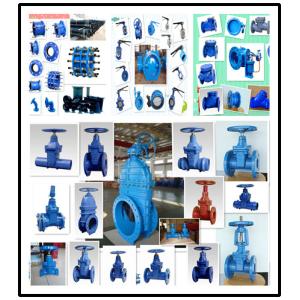 Blue / Red Ductile Iron Gate Valve With Hand Wheel Operator Easy Operation