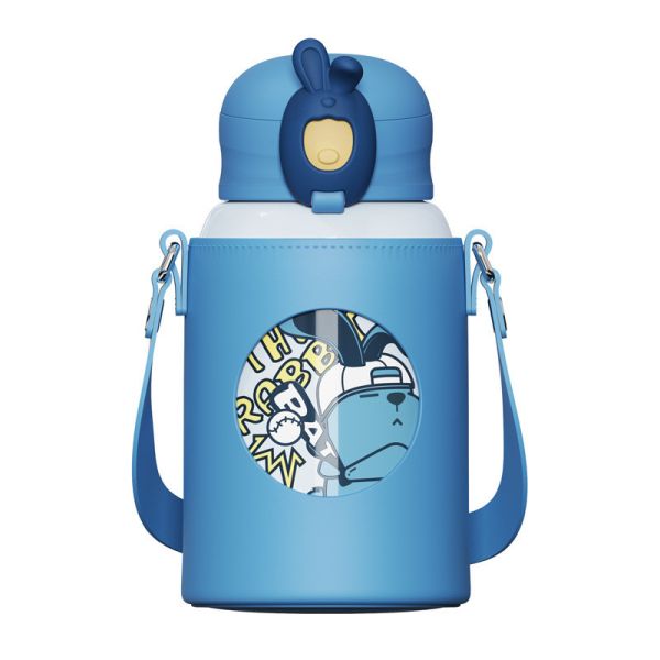 Buy cheap 480ml Insulated Drinking Kids Water Bottles Set With Reusable Straw from wholesalers