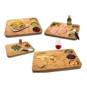 Buy cheap Kitchen Moso Bamboo Butcher Block With Stainless Steel Bowls OEM from wholesalers