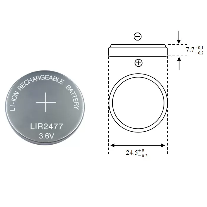 Buy cheap LIR2477 Lithium Ion Rechargeable Batteries 3.6V 200mAh Rechargeable Lithium Coin Cell from wholesalers