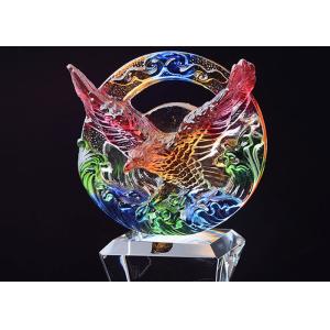 Buy cheap Crystal Base Trophies And Awards With Colored Glaze Eagle On The Top from wholesalers