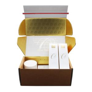 Buy cheap Custom Logo Printing Empty Cosmetic Makeup Beauty peel off self seal postal packaging box from wholesalers