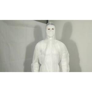 Buy cheap Disposable PP Coverall Single Layer Nonwoven Head to Ankle Coverage Basic Protection Front Zipper from Crotch with Elastic Hood from wholesalers