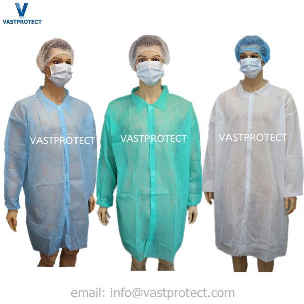 Buy cheap Nonwoven Disposable White Button Closure Lab Coat S-2XL from wholesalers