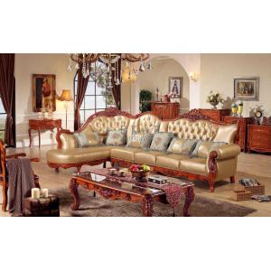 Buy cheap Corner Leather China Royal Wooden Sofa Set from wholesalers