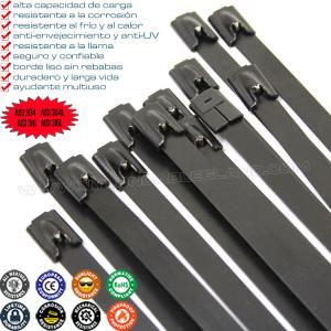 Buy cheap 316/304 Stainless Steel Ball-lock Cable Tie 200mm x 7.9 with Black Epoxy Fully Coating (380lbs) for Outdoor Fence from wholesalers
