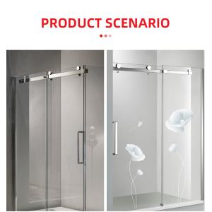 Square Clear Tempered Glass Frameless Sliding Barn Door Panel Kit for 6-12mm