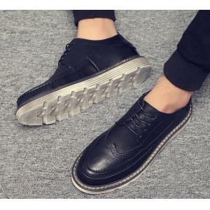 Buy cheap Retro Breathable Leather Mens Brogue Sneakers Stitched Reinforced from wholesalers