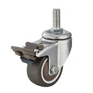 Buy cheap TPR Wheel Light Duty Casters With Brake Swivel Caster Threaded Stem 2 Inch from wholesalers