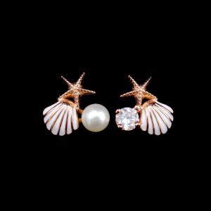 Buy cheap Gold Sterling Silver Drop Earrings / Simple Design Small Pearl Earrings from wholesalers