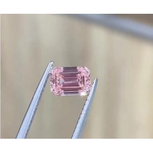 China Unmounted CVD Polished Loose Diamonds Stone Pink Emerald 0.65CT on sale