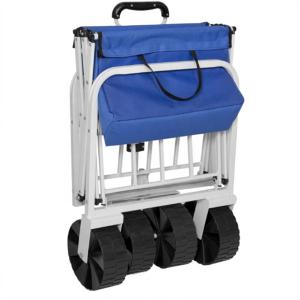 Retractable Handle Collapsible Camping Trolley Folding Wagon With Rubber Wheels
