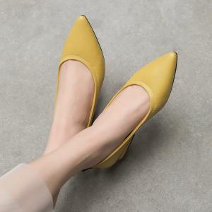 Buy cheap HZM007 Pointed Temperament Baotou Women'S Shoes Summer Daily Commuting Temperament Sweet Shallow Mouth Single Shoes Leat from wholesalers