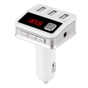 3 Usb Port Bluetooth Car Charger Automatic Power - Off Memory With FM Radio