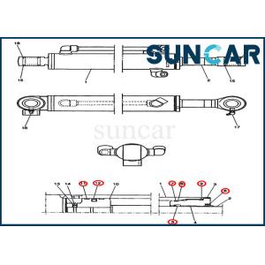 Buy cheap CX14 Case PE01V00004R100 Dozer Blade Cylinder Repair Kits Hydraulic Service Kit from wholesalers
