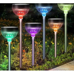 Solar Powered LED Garden Lights with Steady Flashing and Fade Modes Monocrystall