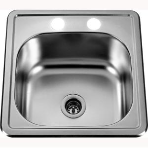 China 18% Chromium Drop In Stainless Steel Single Bowl Sink 15 Inch on sale