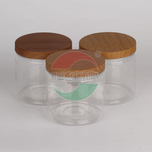 Free Sample Custom Size / Color Plastic Square / Round Clear Pet Jars With Lid