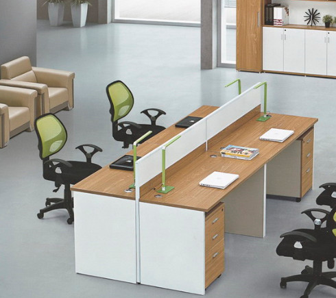 Buy cheap modern 4 persons office table partition in warehouse in Foshan from wholesalers