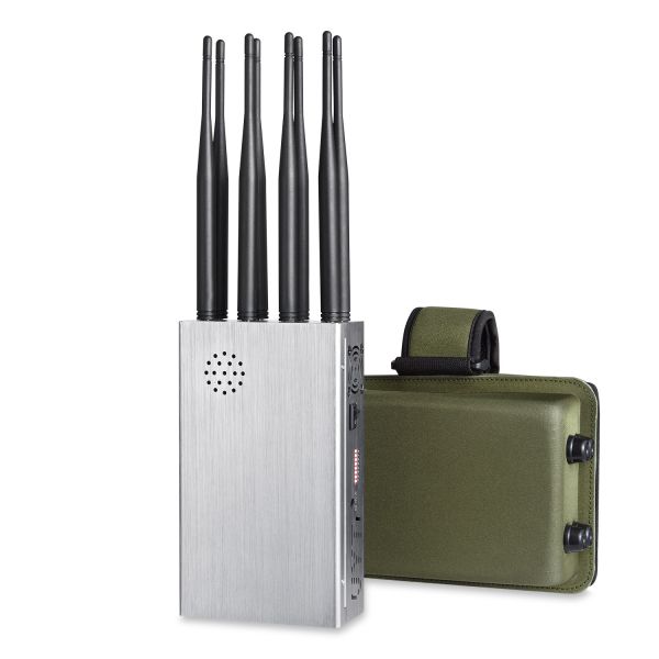 Buy cheap Portable 8 antennas mobile phone signal jammer blocks 2G 3G 4G 5G WIFI signals with bigger hot sink & battery from wholesalers