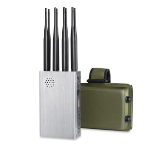 Buy cheap Portable 8 antennas mobile phone signal jammer blocks 2G 3G 4G 5G WIFI signals with bigger hot sink & battery from wholesalers