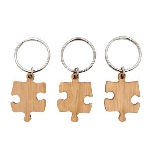 Buy cheap Bamboo Wooden Matching Puzzle Keychain Engraving UV Printing from wholesalers