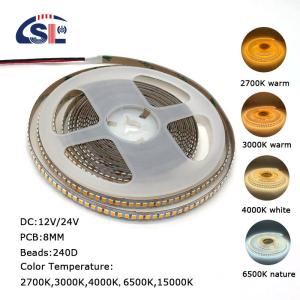 Buy cheap 12v24v 240leds 8mm 3000K Warm White SMD2835 Led Strip Light with 50000 Hours Lifespan from wholesalers