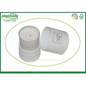 Buy cheap White Card Cardboard Canister Packaging , Custom Printed Candle Boxes from wholesalers