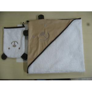 Buy cheap warp knitting fabric baby hooded towels and wash mitt from wholesalers