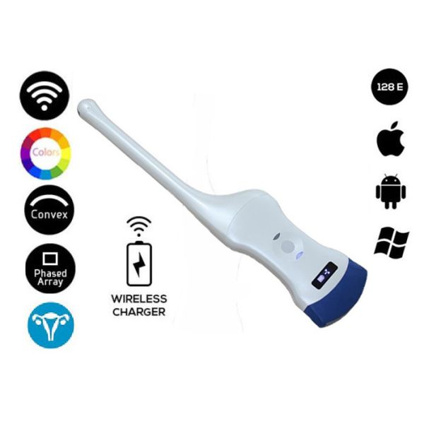 3 In 1 Portable Ultrasonic Transducer Probe Convex Transvaginal Cardiac Wireless